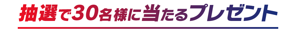 抽選で30名様に当たるプレゼント