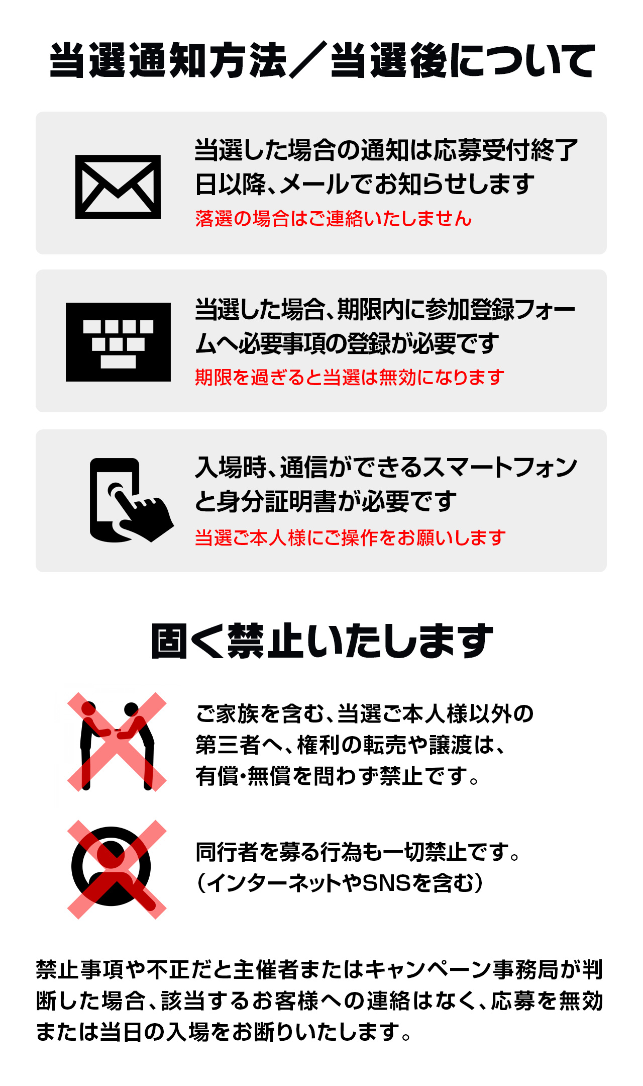 当選通知方法について
